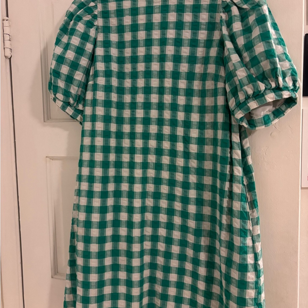 a new day Green and White Gingham Mini Dress curvy